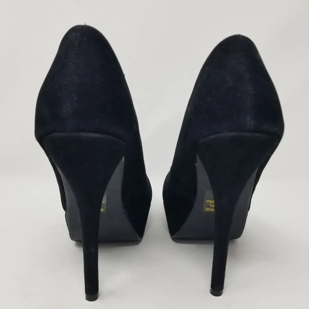D Black‎ Velvet Platform Heels Size 6 1/2